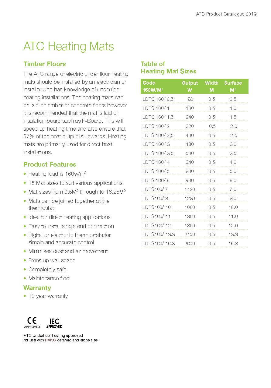 Atc Ecosun Underfloor Heating Mats Atc Electrical Mechanical