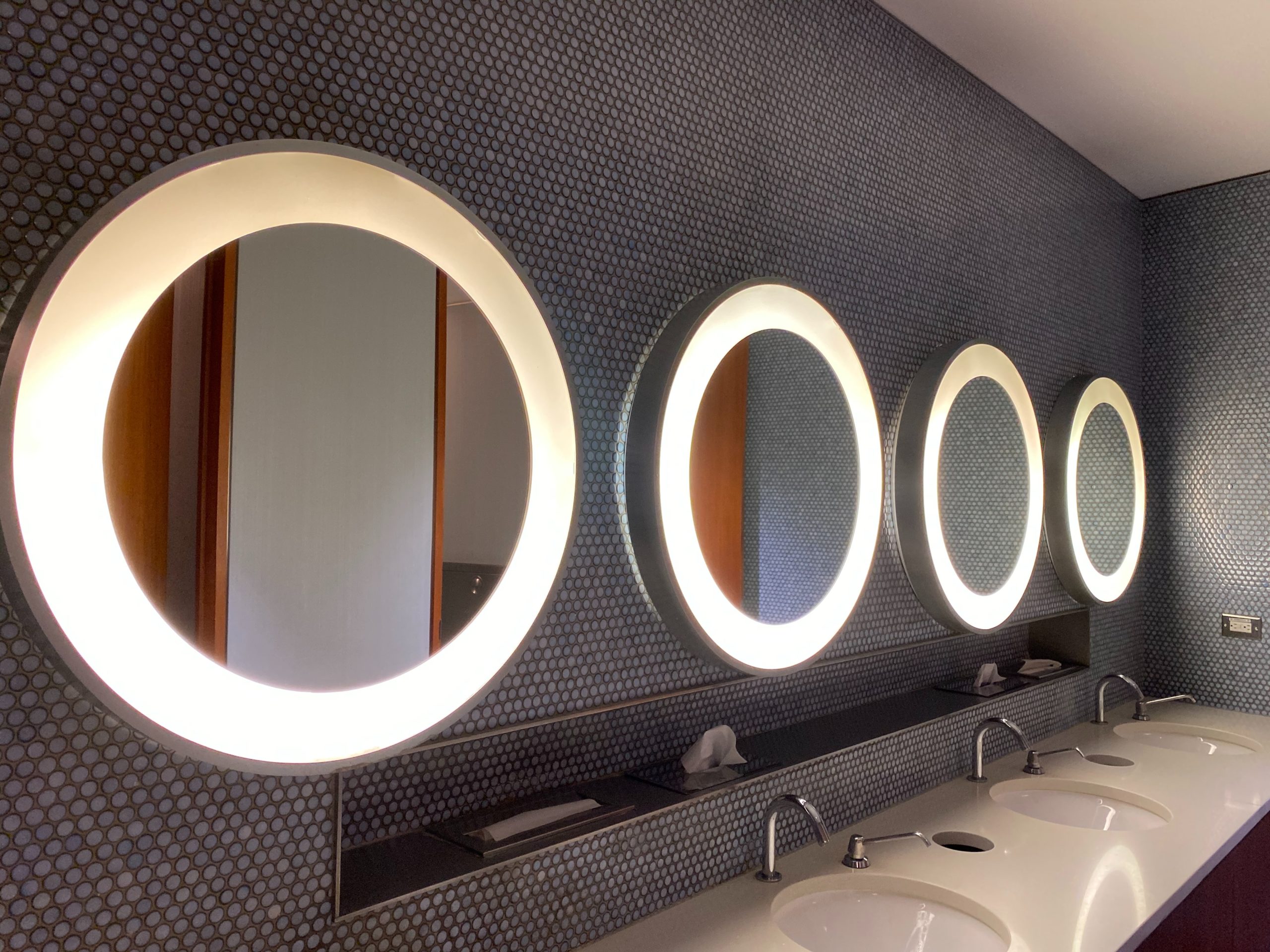 Mirrors in a bathroom, place over sinks